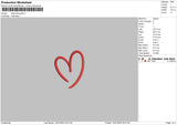 Heart Silhouette Embroidery File 6 sizes