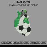 Heart Soccer Embroidery File 6 sizes
