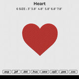 Heart love Embroidery File 6 size