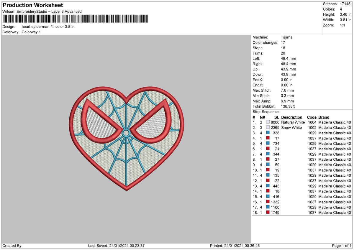 Heart Spider Fill Embroidery File 6 sizes