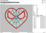 Heart Spider Fill Embroidery File 6 sizes