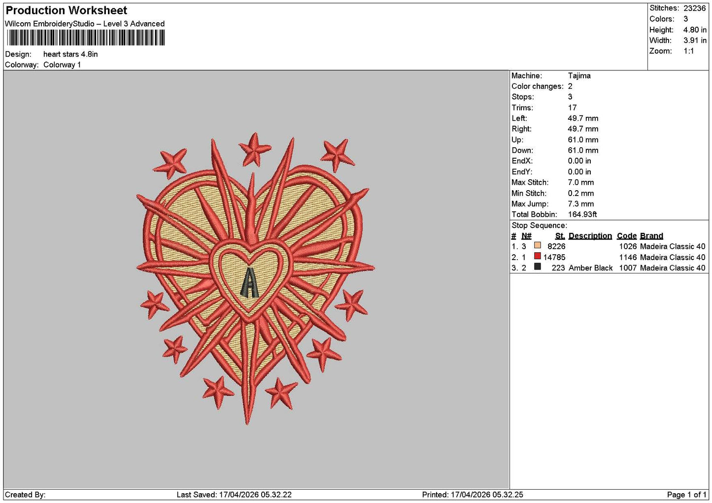 Heart 1704 Embroidery File 6 sizes