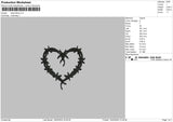 Heart Tattoo Embroidery File 6 sizes