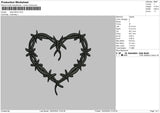 Heart Tattoo Embroidery File 6 sizes