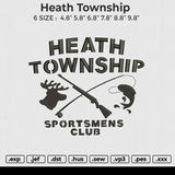 Heath Township Embroidery File 6 size