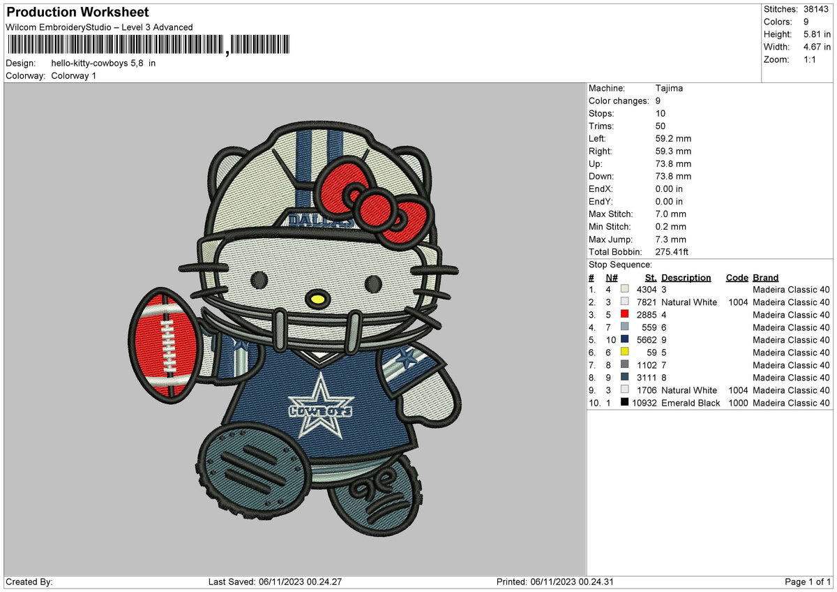 Hk Sports 0611 Embroidery File 6 sizes