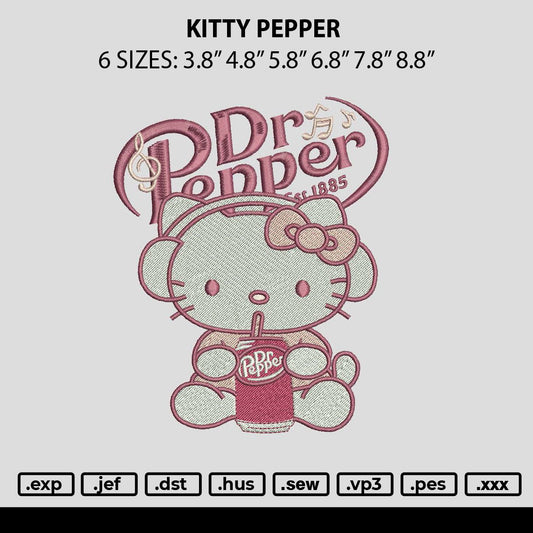 Kitty Pepper Embroidery File 6 sizes