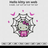 Hello Kitty On Web Embroidery File 6 size