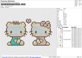Hello Kitty Pixel Embroidery File 6 size
