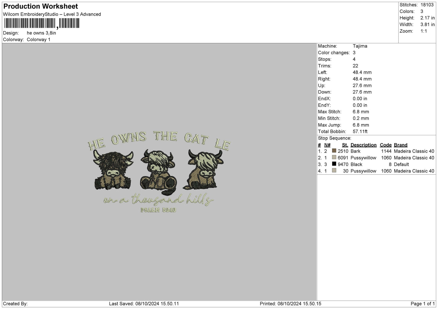 Cows 0810 Embroidery File 6 sizes