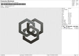 Hexagonal Gradient Embroidery File 6 size