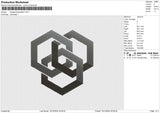 Hexagonal Gradient Embroidery File 6 size