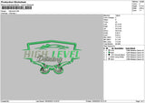 Hightext 01 Embroidery File 6 sizes