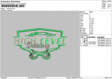 Hightext 01 Embroidery File 6 sizes