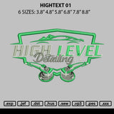 Hightext 01 Embroidery File 6 sizes