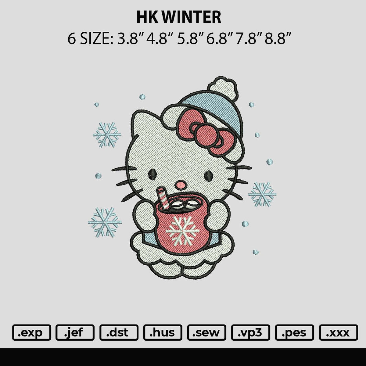 Hk Winter Embroidery File 6 sizes