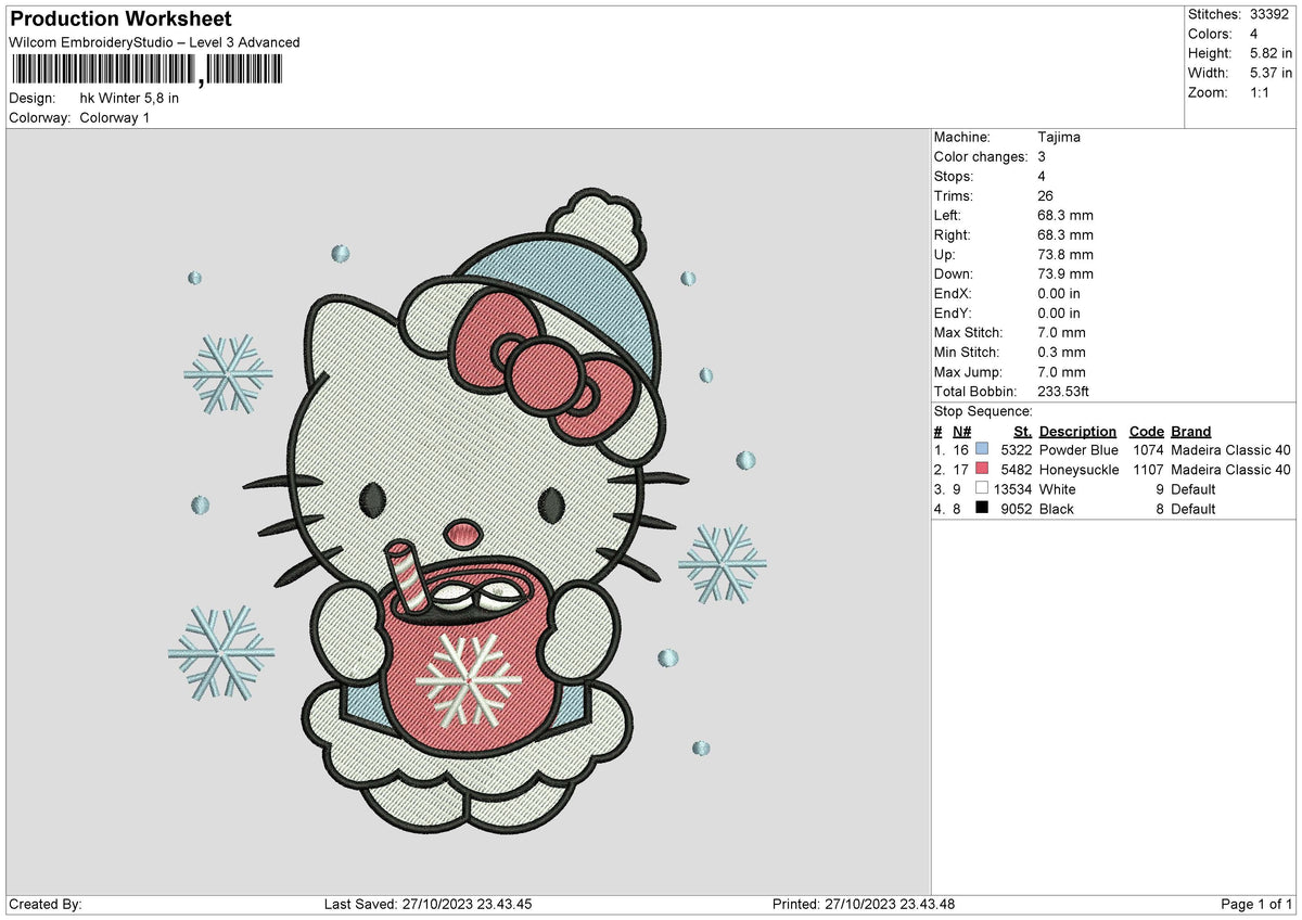 Hk Winter Embroidery File 6 sizes