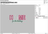 Home Holidays Embroidery File 6 sizes