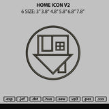 Home Icon V2 Embroidery File 6 sizes