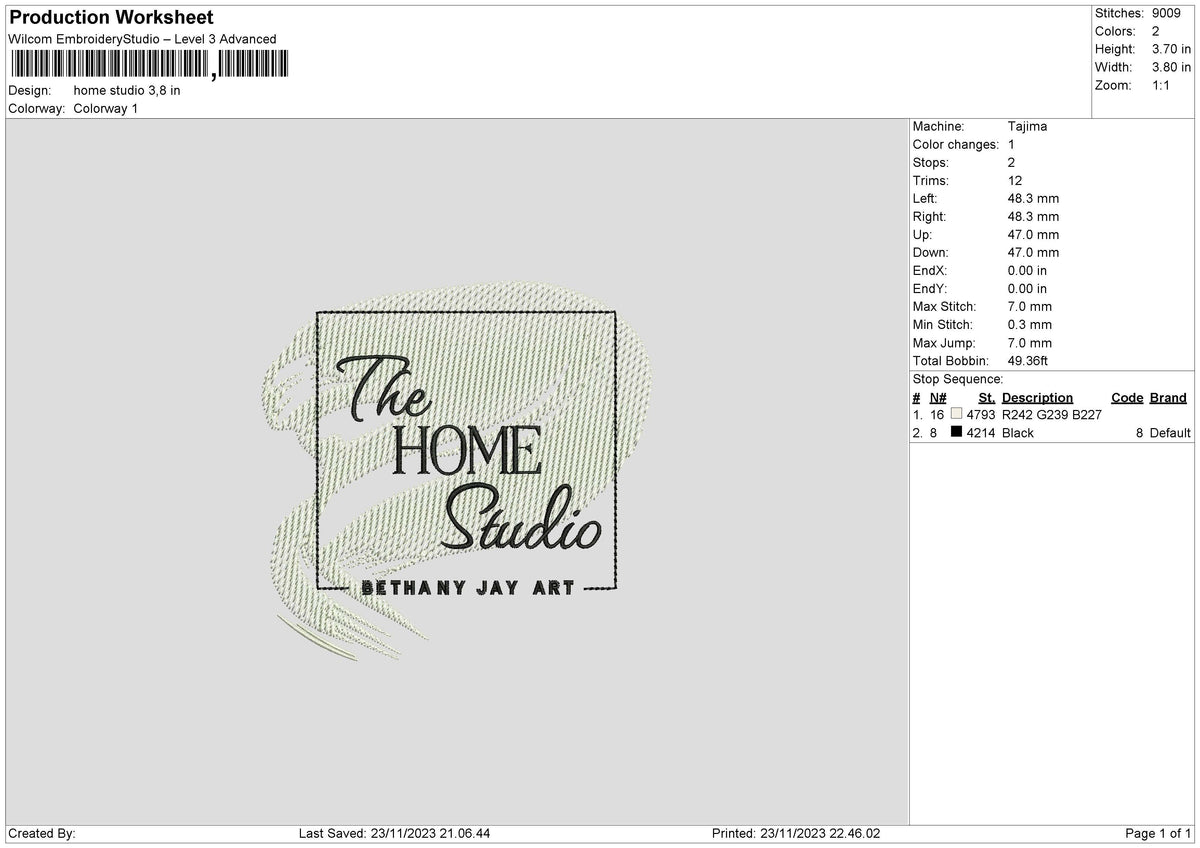 Home Square Embroidery File 6 sizes