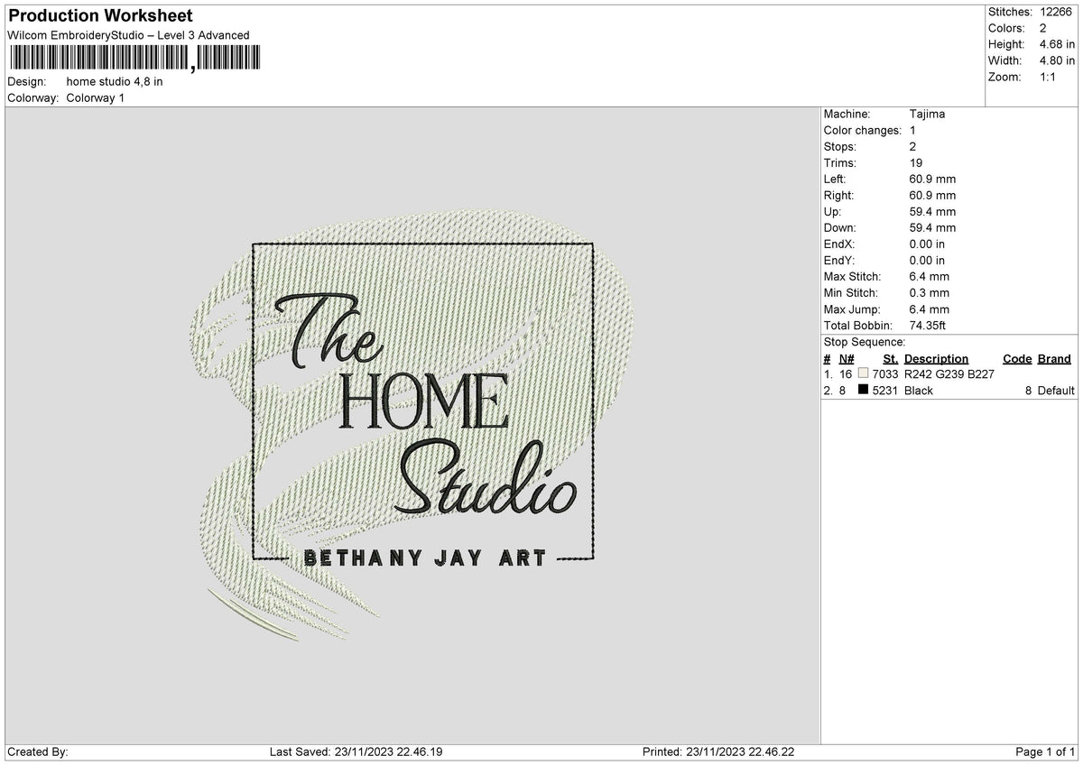 Home Square Embroidery File 6 sizes