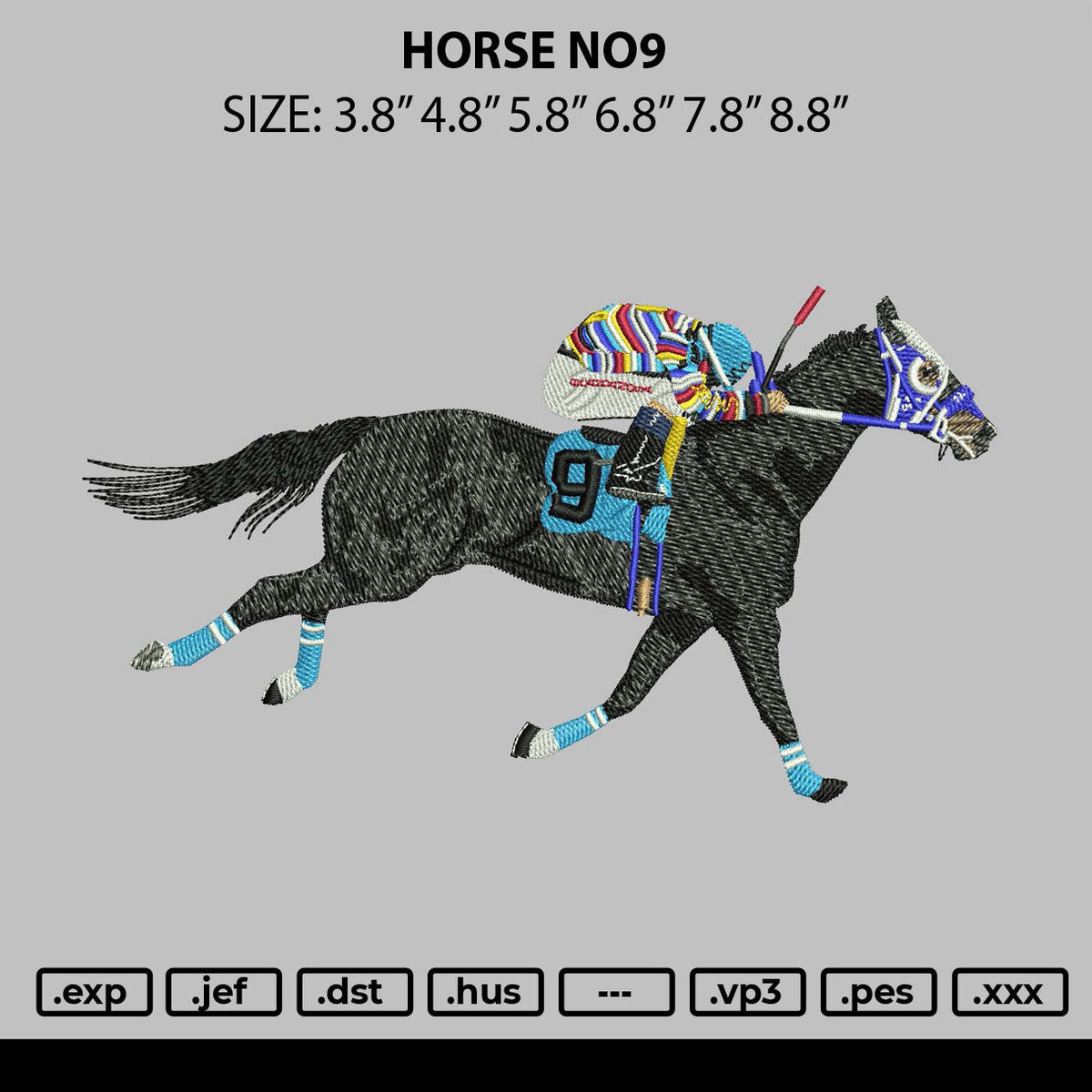 Horse No9 Embroidery File 6 sizes