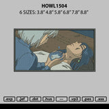 Howl1504 Embroidery File 6 sizes