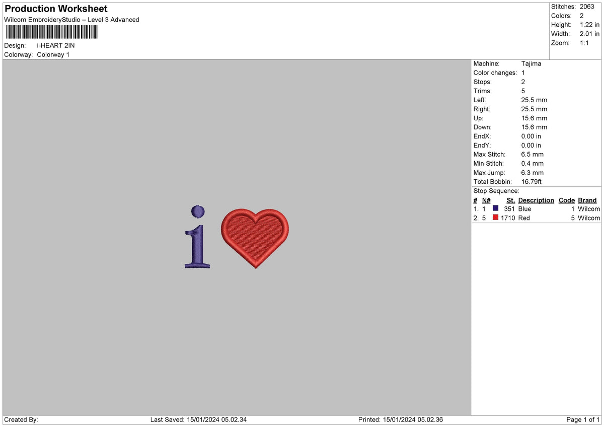 I Heart Embroidery File 6 sizes