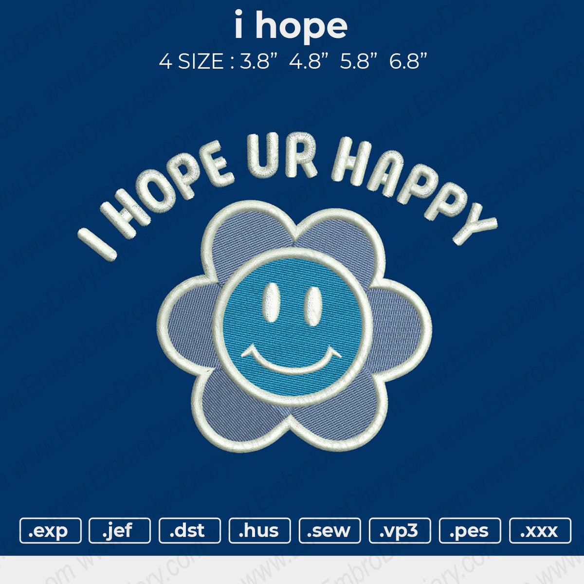 I Hope Embroidery File 4 size