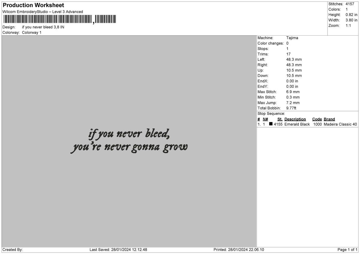 If You & Never Text Embroidery 2 Files