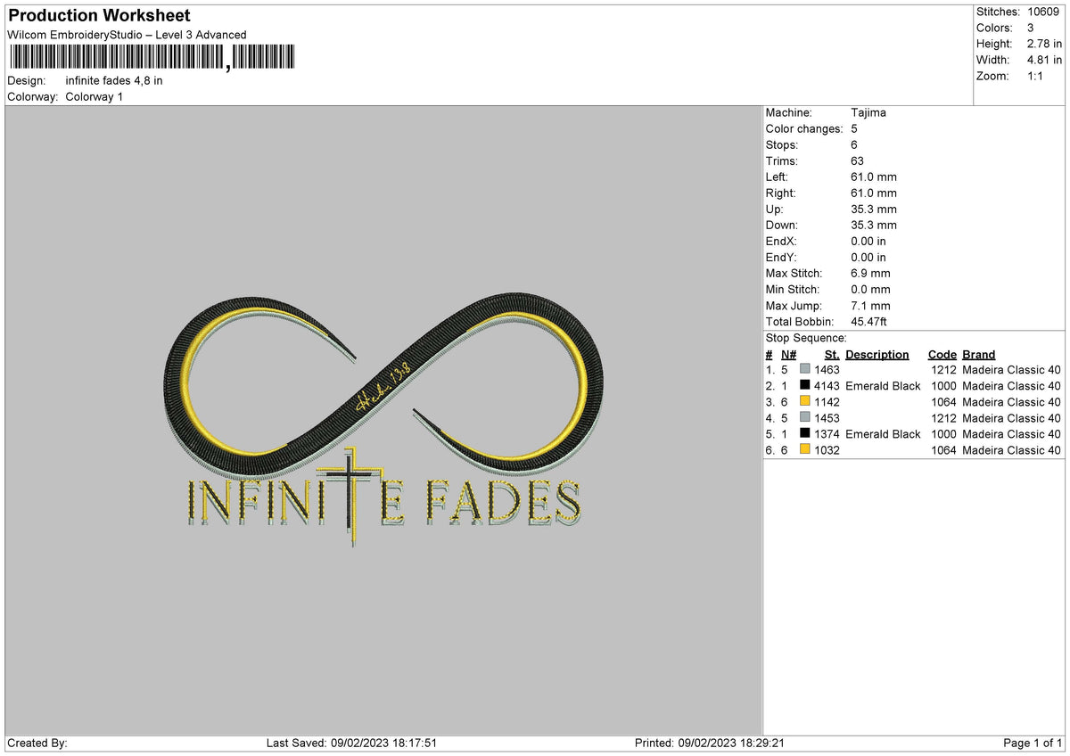 Infinite Fades Embroidery File 6 sizes