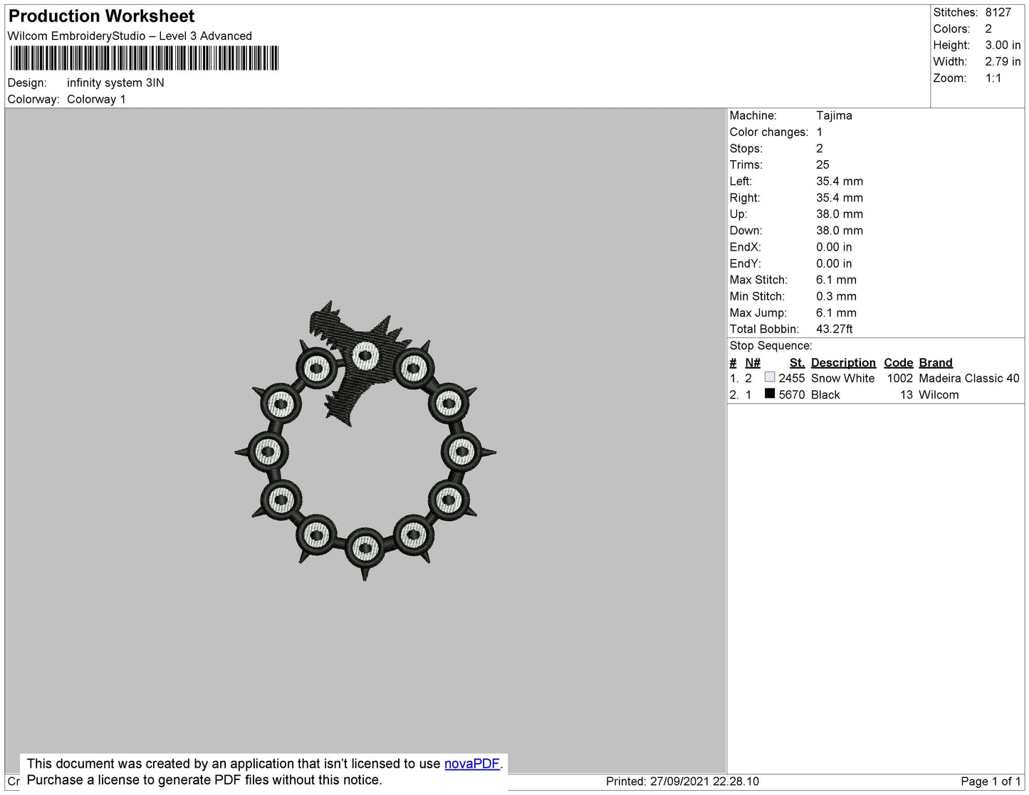 Infinity System Embroidery File 7