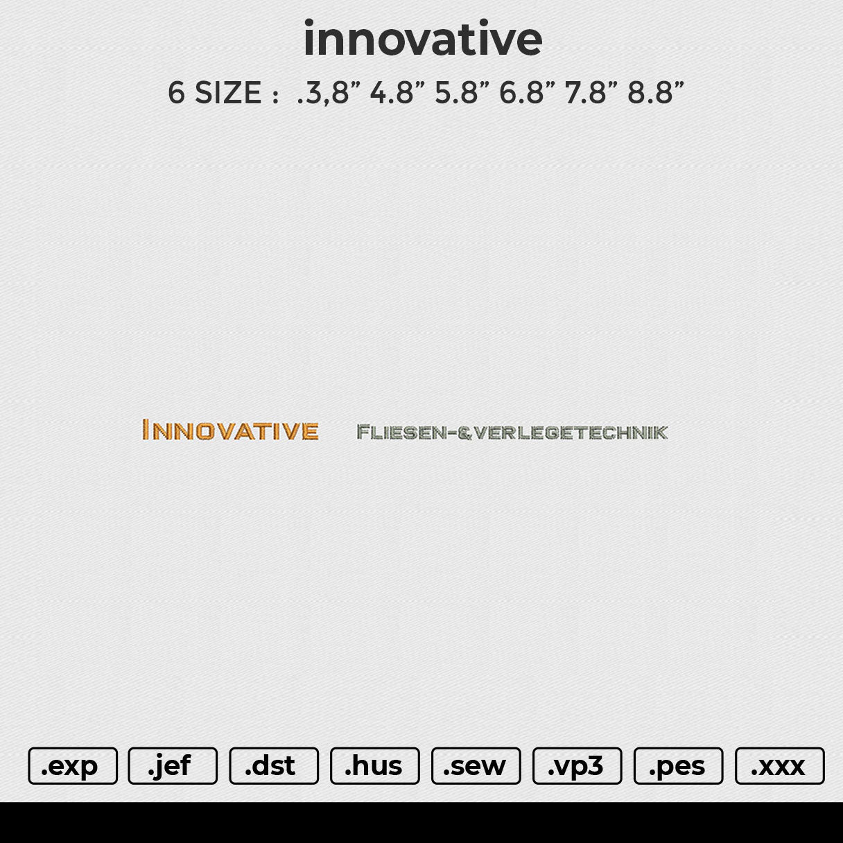 Innovative Embroidery File 6 size