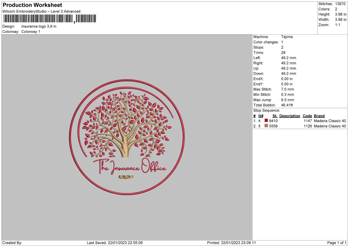 Insurance L Embroidery File 6 sizes