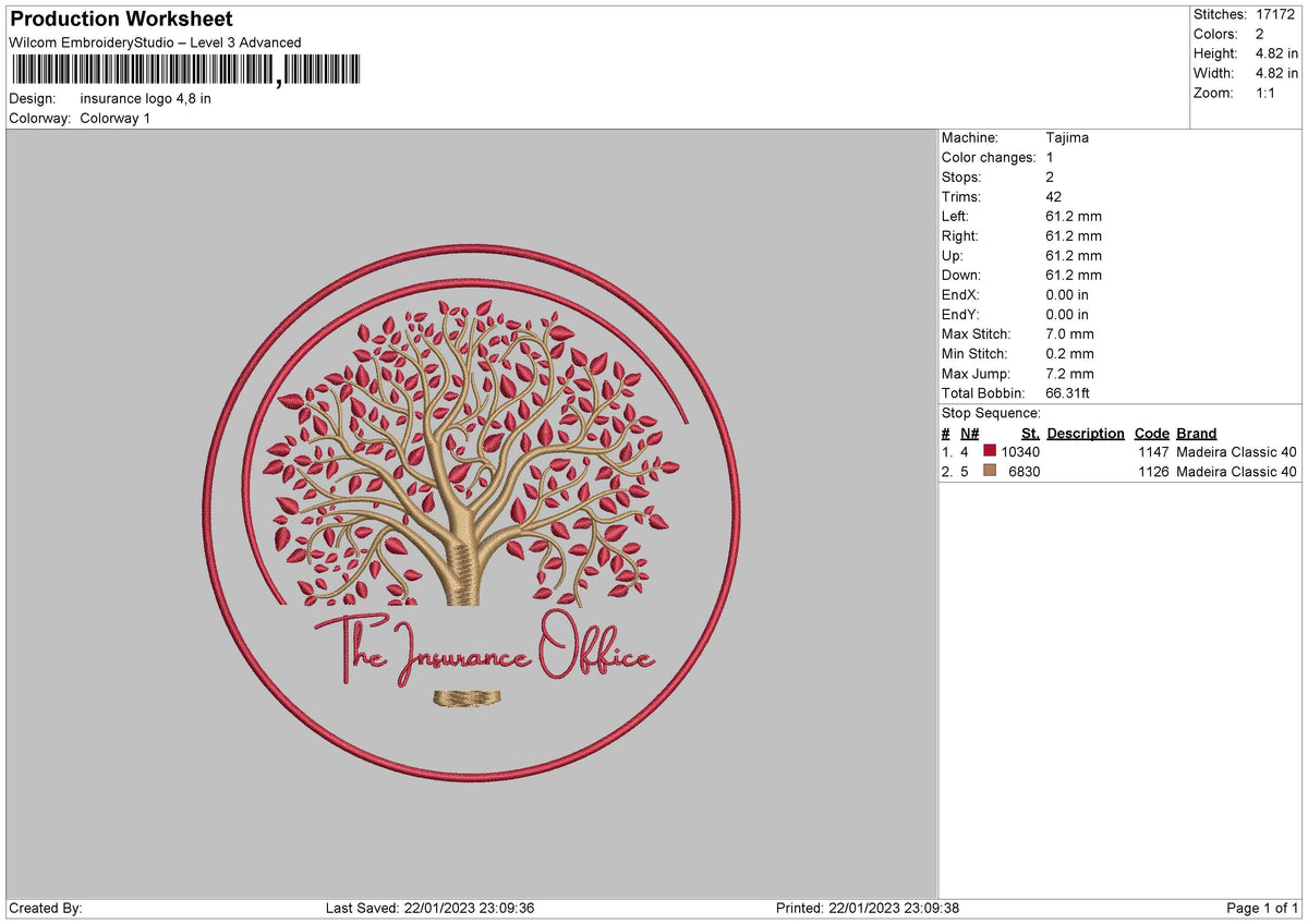 Insurance L Embroidery File 6 sizes