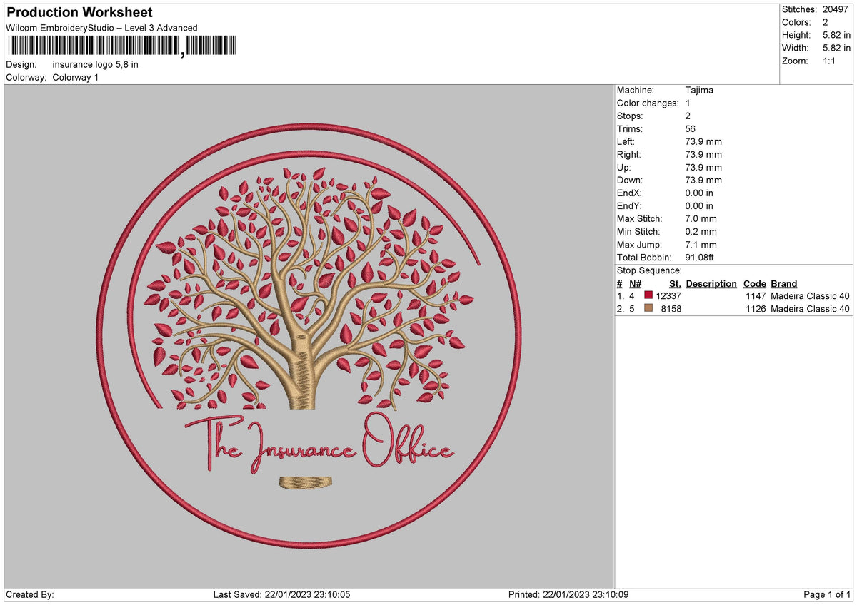 Insurance L Embroidery File 6 sizes