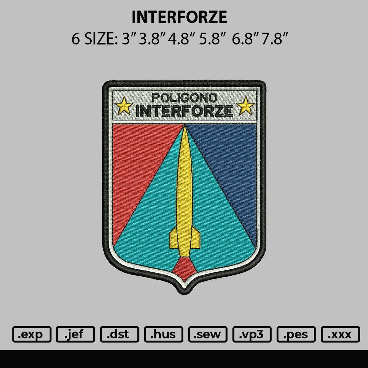 Interforze Embroidery File 6 sizes