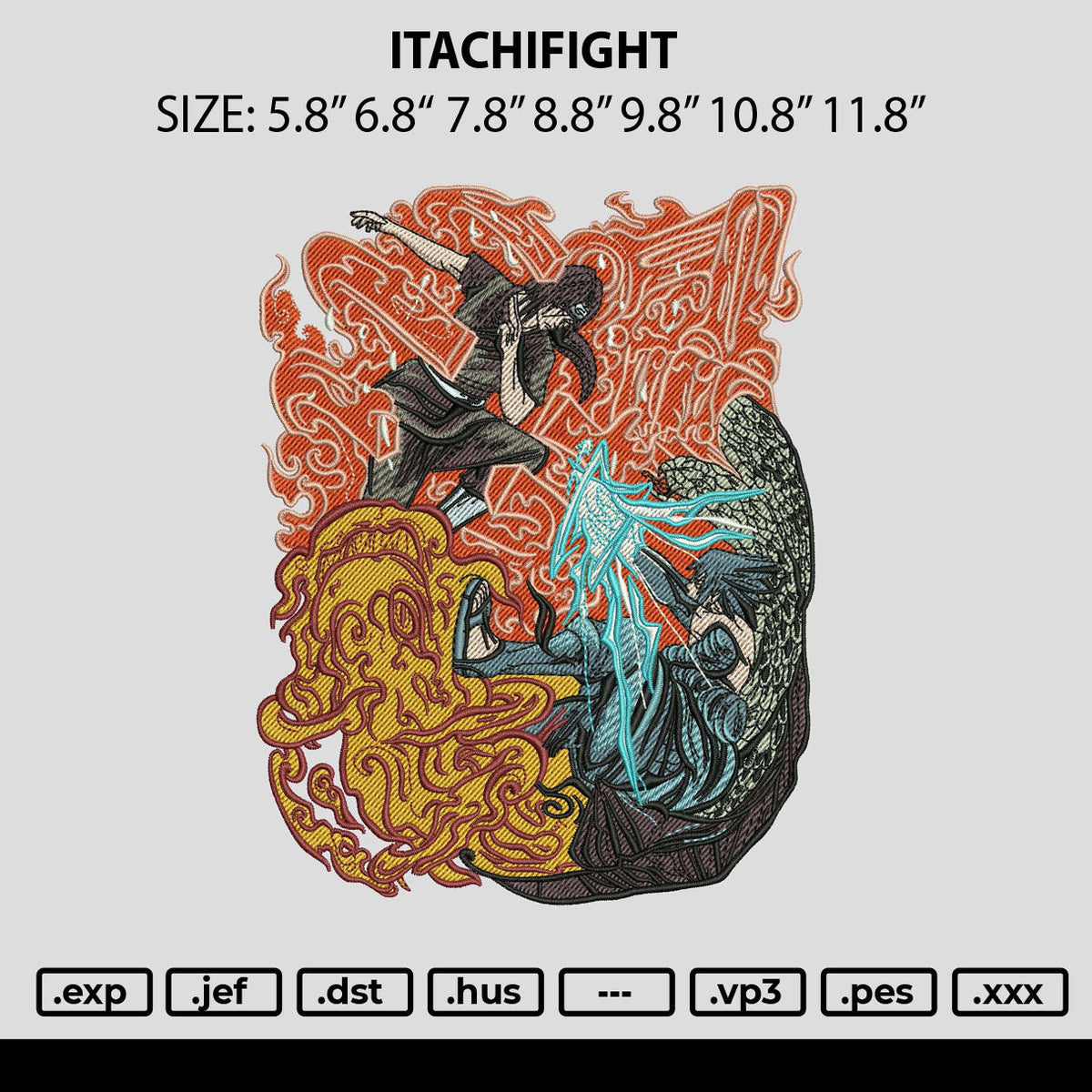 Itachifight Embroidery File 6 sizes