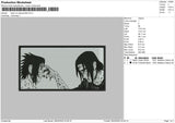 Itachi Vs Sasuke BW Embroidery