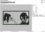 Itachi Vs Sasuke BW Embroidery