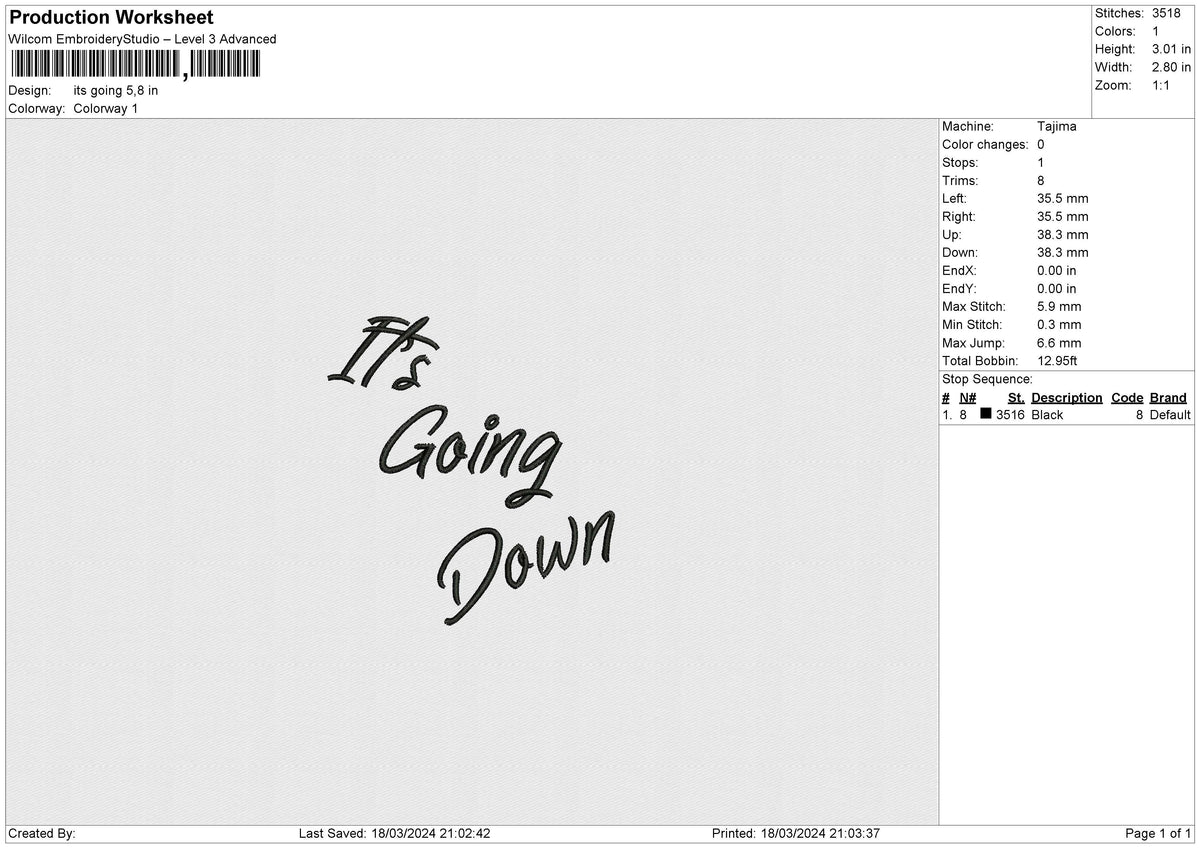 its going Embroidery File 6 size