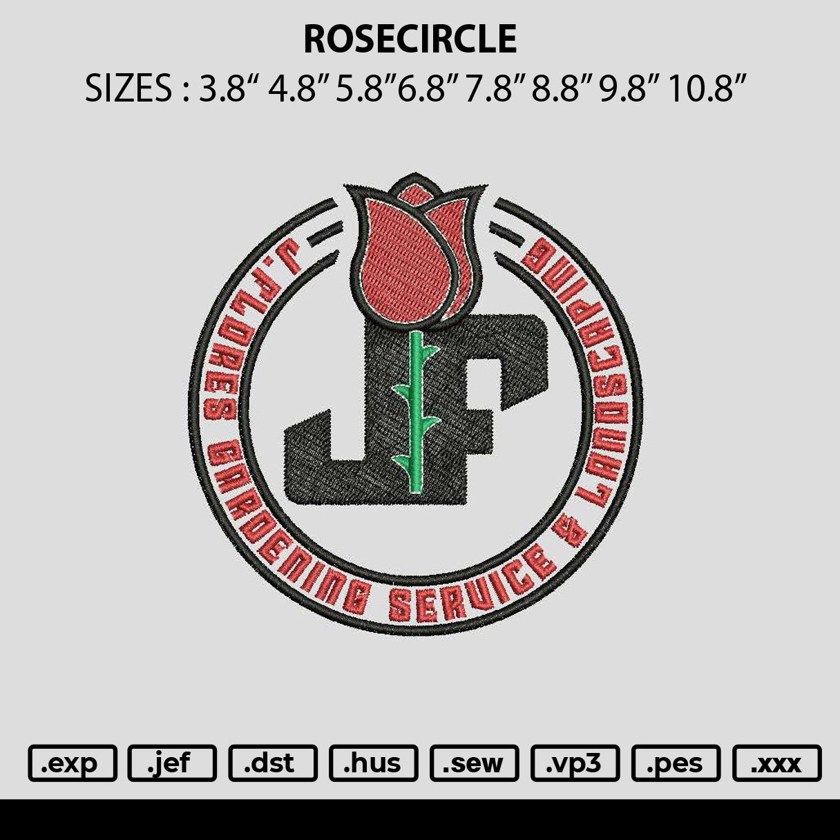 Rosecircle Embroidery File 6 sizes