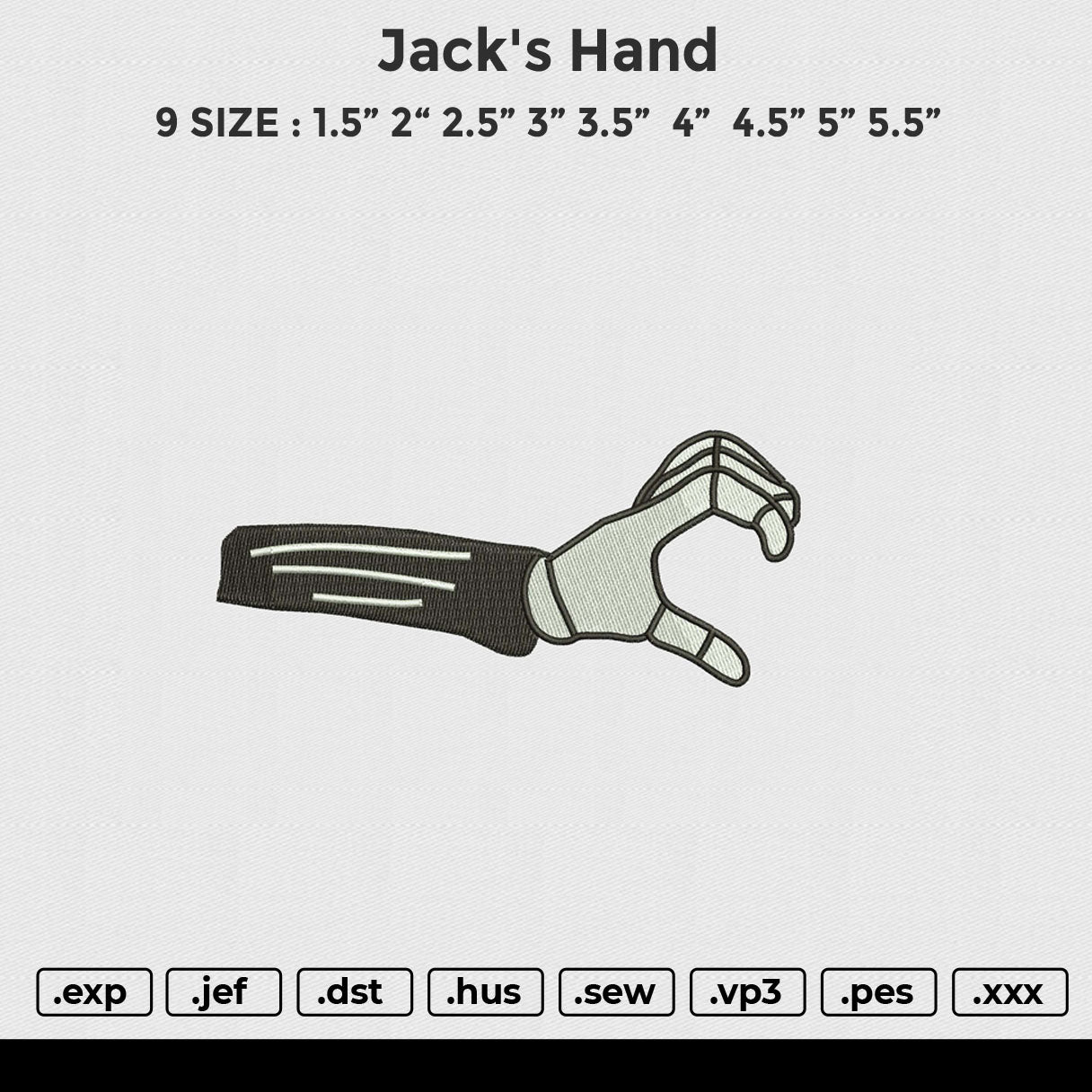 Jack's Embroidery File 6 size