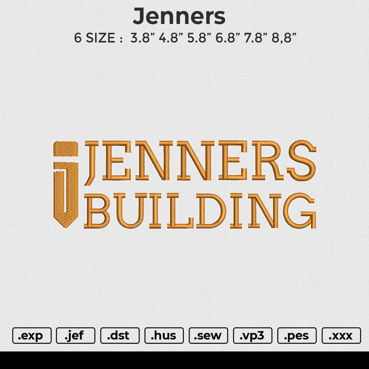 Jenners Embroidery File 6 size