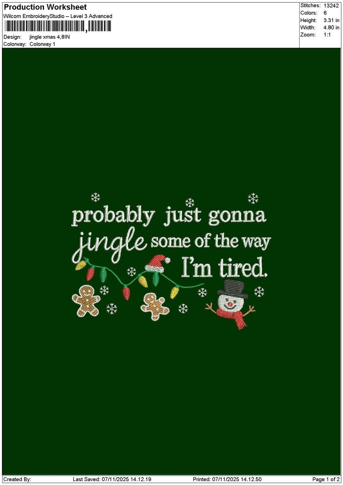Jingletext 0711 Embroidery File 6 sizes