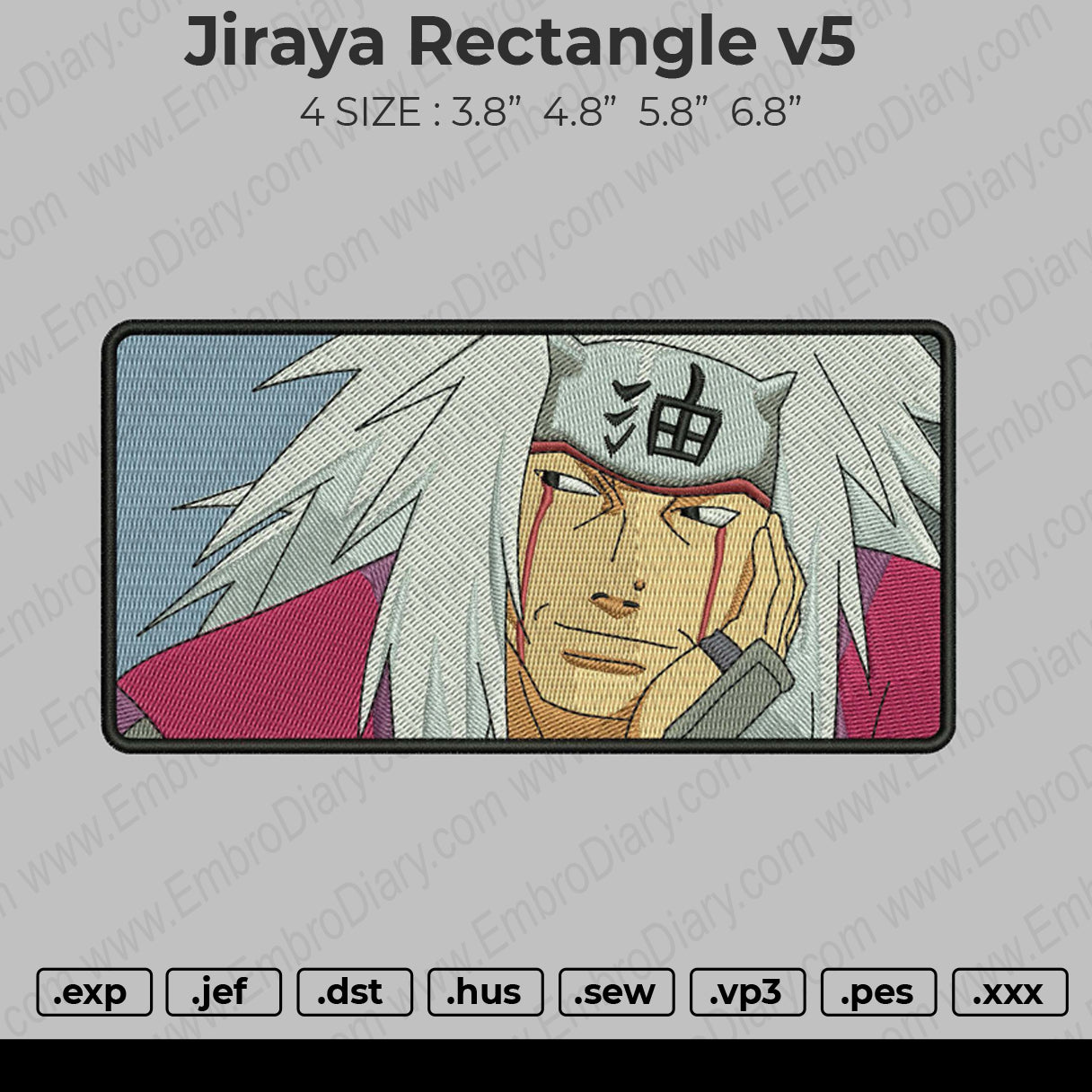 Jiraiya Rectangle Embroidery