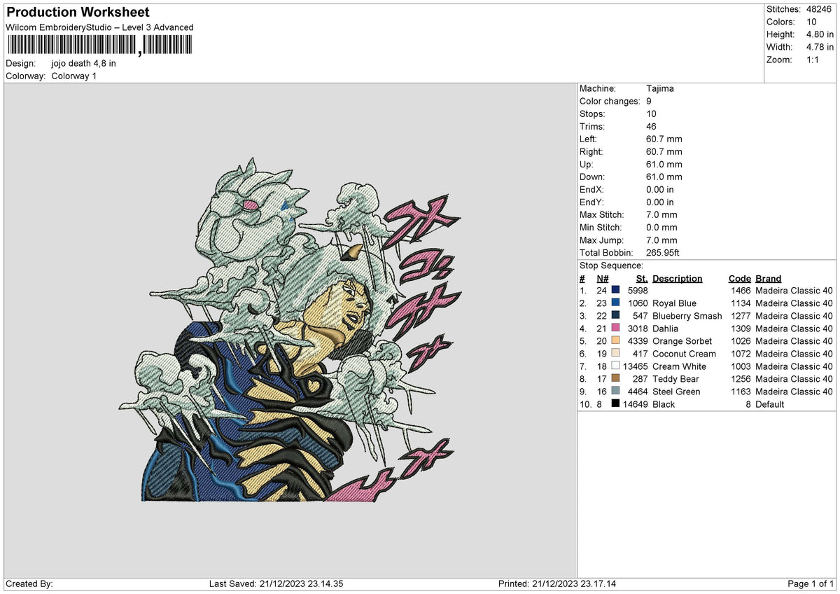Jojo D2112 Embroidery File 6 sizes