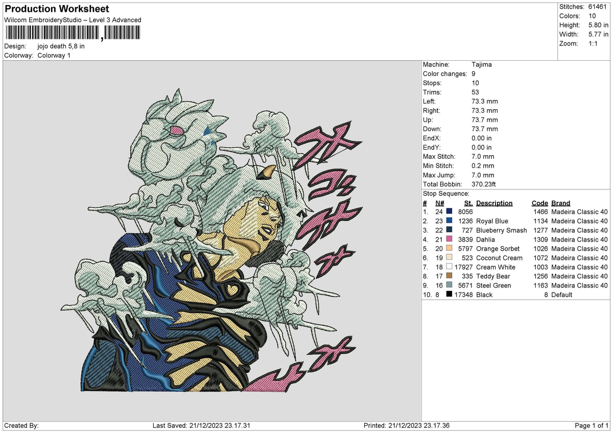 Jojo D2112 Embroidery File 6 sizes