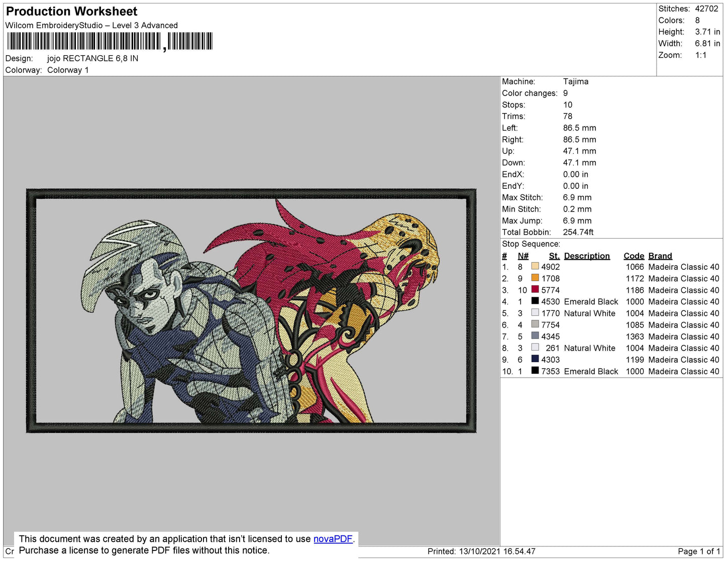 Jojo Rectangle Embroidery