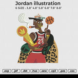 Jordan illustration Embroidery File 6 size